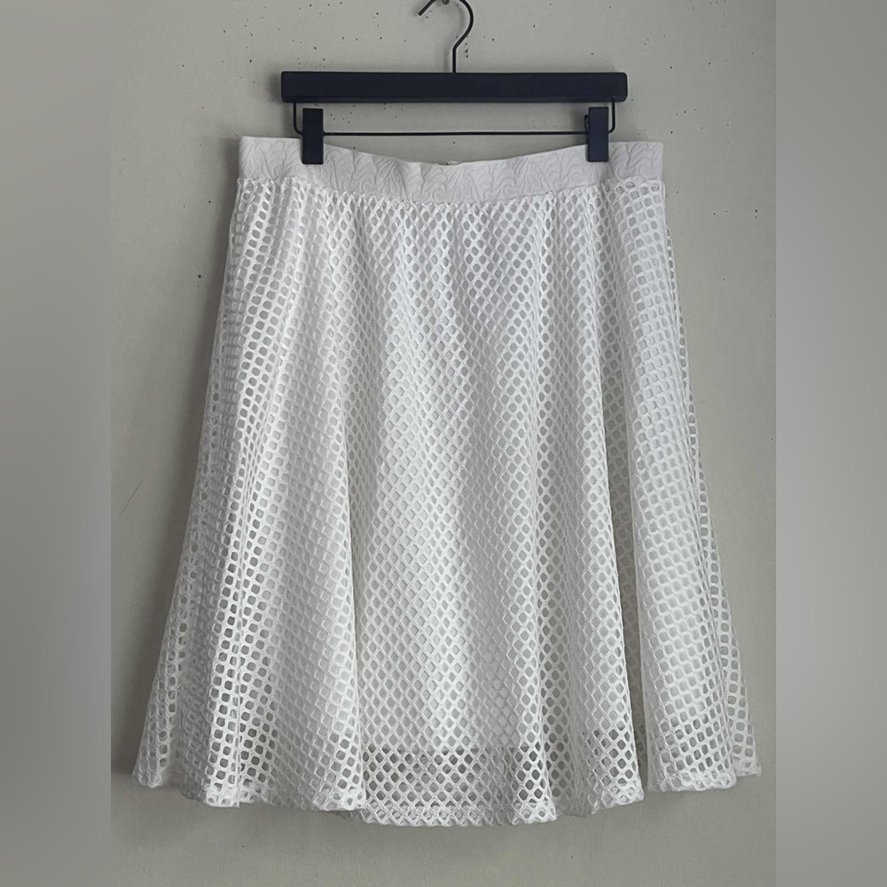 Metro Wear White Mesh Midi Skirt
